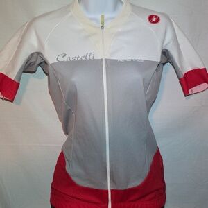 Castelli Women's Short Sleeve Cycling Jersey - White/Gray/Red